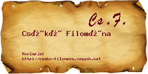 Csákó Filoména névjegykártya